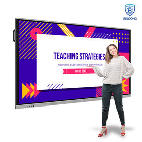 Papan Tulis Digital Interaktif Cerdas 55" 8+128 GB dengan Android OS Bawaan 4K Touchscreen Smartboard untuk Kantor Rumah, Sekolah, Studio