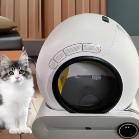 Hot-sale products Electric Pet Furniture Round Litter Box Toilet extra Large Self-cleaning Smart Automatic Cat Litter Box
