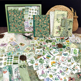 Vintage Blumenpflanzen-Bastelbuch-Aufkleber-Set