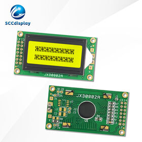 Parallel port Russian Character monochrome LCD display JXD0802A STN Yellow Positive industrial 8X2 dot matrix LCM display module