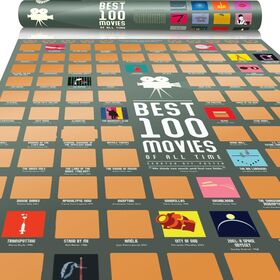 100 Movie Scratch Off Poster Gold Foil Wall Poster