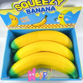 Easy Squeezy Giant Stretchy Banana Jumbo Sized Squishy Fruit Toy Fidget Novelty Toy for Kids and Adults Squeeze Toys