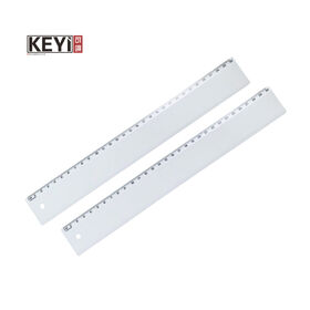 Règle en plastique blanc populaire en gros avec logo personnalisé, outil de mesure, adaptée aux écoles et aux bureaux
