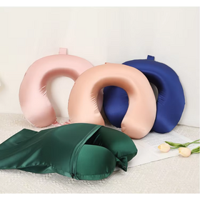 100% mulberry silk memory foam U-shaped pillow, silk eye mask, silk neck pillow, baby stroller bag, luxurious and fashionable