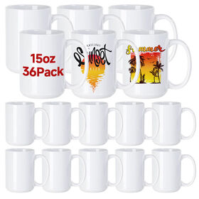 15Oz Sublimation White Ceramic Coffee Tea Beer Mug with Handle