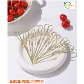 FSC-zertifizierte biologisch abbaubare Bambus-Herz-Picks, Einweg-Obst- & Dessertspieße