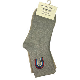 Newly arrived Factory Price Women's socks knitted 2 packs embroidered half socks