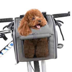 Soft-Sided Foldable Portable Expandable Mesh Windows Bicycle Bike Basket Zipper Carrier Travel Bag Cat Dog Pet Carrier Backpack