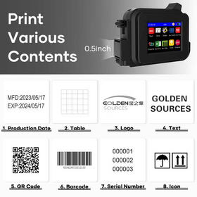 Multi Function Date Coding Machine Smart Mini Handheld Portable Inkjet Printers 12.7mm for Bottles T-shirt logo Pvc Plastic Bag