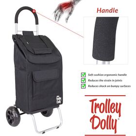 Carro de Compras Plegable con Bolsa de Poliéster Negra, Marco de Aluminio Certificado CE, Capacidad 60L - Solución Fácil para la Compra de Comestibles