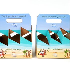 Wholesale Low MOQ OEM Divided Compartment Beverage Box Custom Art Print for Import Drink Distributor Picnic Packing