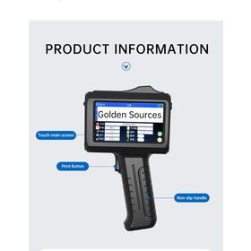 New 2026 DPI Handheld Inkjet Coding Machine 1Inch Touchscreen Eco Solvent Fast Dry Ink for Leather Metal PVC Marking
