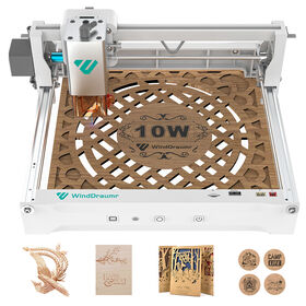 10W Desktop Mini Laser Engraver Air Assist for Metal Wood Acrylic Glass Leather MDF Paper Plastic Plywood Rubber Stone