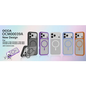 OCCA OCM000039A Farbblock Transparente Anti-Schock Magnet Hülle für iPhone 17/18 Pro Serie