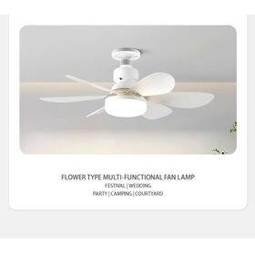 Flush Mount LED Flower Ceiling Fan Light