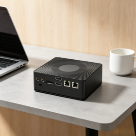 Mini PC AMD Ryzen 9 8945HS, Kotak Mini PC Dual LAN, Komputer Tanpa Kipas, Mini PC Barebone