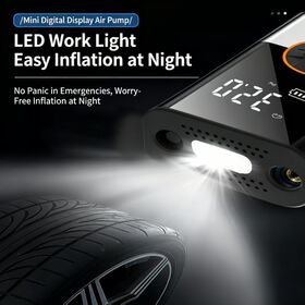 High Pressure Car Air Compressor, 12V Tire Inflator with Digital Gauge, Fast Inflation for All Tires