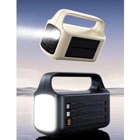 Batteries Externes de Charge Rapide PD22.5W, Station d'Énergie Solaire Portable 60000mAh avec 3 Câbles Intégrés et Charge Rapide 10W avec Lampe de Camping 3W
