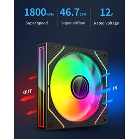 Kipas Pendingin PC Efek Cahaya Cermin Tak Terbatas Multi-layer, 12mm 5V/3PIN, Kipas Radiator CPU