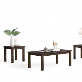 Venta caliente muebles de sala de estar personalizados, lujo y moderno y minimalismo mesa de café de madera con 2 mesa final (color espresso)