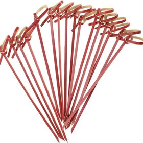 Le cocktail en bambou biodégradable choisit des brochettes de nourriture nouées de 4 pouces pour la présentation Premium d'apéritif