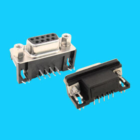 D-sub DIP 90 noir Jackscrew connecteur avec contact en alliage de cuivre, plage de température: -55 à 85 degrés Celsius