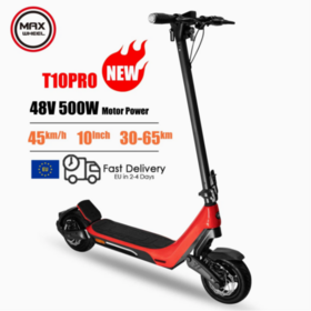 Scooter électrique tous terrains en gros de T10A 500W 48V | Scooter pliable adulte portatif conforme EN17128