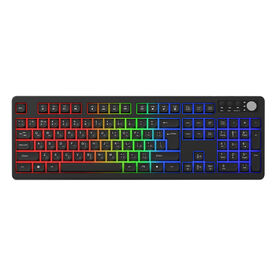 Rechargeable Bluetooth Clavier Sans Fil Double Mode Pleine Taille 104 Touches Allument Clavier De Jeu avec Bouton De Commande Des Médias pour PC