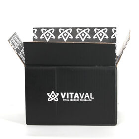 Direkt ab Werk schwarze Wellpapp-Verpackungsbox mit Logo für Produktverpackung und Lieferung