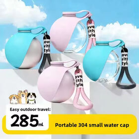 Portable En Acier Inoxydable Chien Bouteille D'eau En Plein Air Marche Pet Potable Tasse Étanche Chiot Voyage Distributeur D'eau 285ML