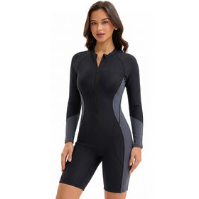 Protection UV Sport Surf Plongée Maillots de bain en gros Maillot de bain une pièce à manches longues au genou pour femmes