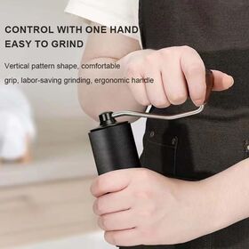 Al-Alloy Body 420 Stainless Steel Burr Homeuse Espresso Mini Small Hand Mill Portable Manual Coffee Grinder with Wood Handle