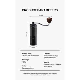 Custom logo Manual Coffee Bean Grinder Triangle Transparent Stainless Steel Portable Hand Coffee Grinder with Brush