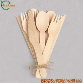 Cuchillo, Tenedor y Cuchara Desechables de Madera OEM y ODM