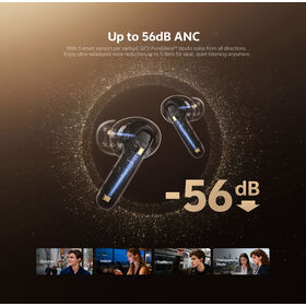 Fabricant Écouteurs sans fil à double pilote avec réduction active du bruit adaptative (ANC) de 56 dB, Bluetooth 6.0, étanches IPX5 et connectivité multi-appareils avec application QCY