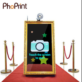 Cabine Photo Magique Numérique avec Cadre LED pour Selfies, Cabine Photo Vintage pour Fêtes, Mariages, Anniversaires