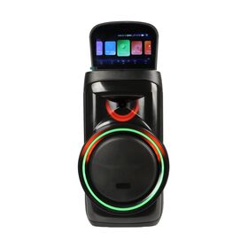 Écran d'affichage de 10,1 pouces Haut-parleur Bluetooth Intelligent Android 13 Machine de Karaoké Haut-parleur de Fête Portable 40W avec Woofer de 10 pouces, RVB
