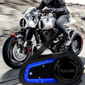 TOUCARE V10 Motorrad-Interkom BT 5.3 24H DSP-Geräuschunterdrückung IP67