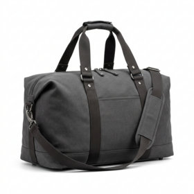Wholesale Dark Grey Thick Canvas Multi Compartment Travel Duffle Bag with Shoe Pocket for Men Business Weekend Overnight Trip