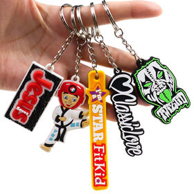 Custom 2D/3D Soft PVC Silicone Rubber Personal Logo Keyring Keychain