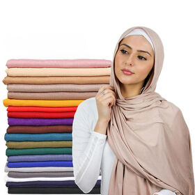 Solid Color Big Size Premium Stretch Jersey Custom Muslim Hijab Scarf