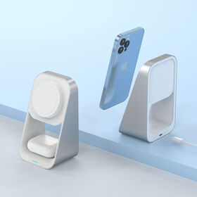 OEM, patented Sunlike 2-in-1 MagSafe stand, Apple original module,15W fast charging, support iPhone & earphone,portable