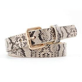 Wholesale price Fashion Woman Snakeskin Pattern Pin Buckle Thin Leather Belt
