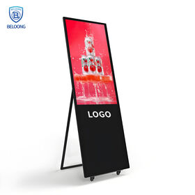 Portable Indoor Mobile Advertising Player LCD Smart Screen Digital Signage and Displays with Wheels for Retail Store