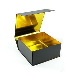 Boîtes magnétiques de carton noir fait sur commande de couleur empaquetant des boîtes de courrier avec l'impression intérieure et extérieure