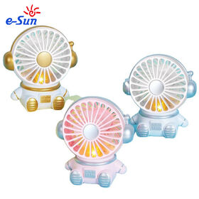 USB Rechargeable Handheld Mini Fan, 2-Speed Adjustable Portable Cooling Fan with Built-in Night Light, for Home Outdoor Travel