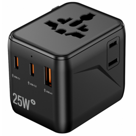 Manufacturer Wholesale 25W DC Wall Charger Power Adapter Type C GaN PD USB Travel Adapter with 1 USB A, 2 USB C for Smart Devices