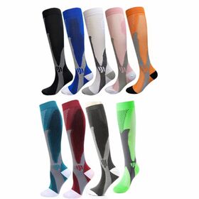 Langschaftsocken aus Polyester-Baumwolle, Marken-Sportsocken mit Jacquard-Mustern und Logo