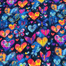 100% Cotton Printed Fabric with Love