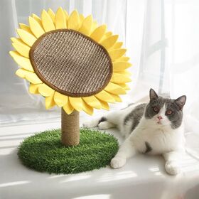 Sunflower Shape Sisal Cat Scratching Post Large Detachable Wear-resistant Cat Scratcher Tree
